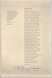 John HOLLANDER / PICTURE WINDOW Signed Broadside 1st Edition 2002 #190050 - Picture 1 of 1