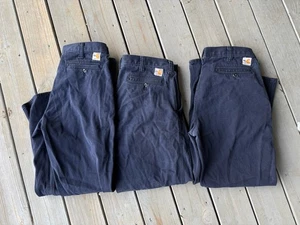 Pantalones de trabajo Carhartt FR IGNÍFUGOS talla 34x30 azul marino cargo 3 pares - Imagen 1 de 5