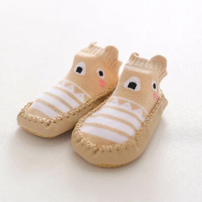 Newborn Baby Girl Boy Toddler Anti-Slip Socks Shoes Floor Slippers Sock Shoes UK - Image 1 of 4