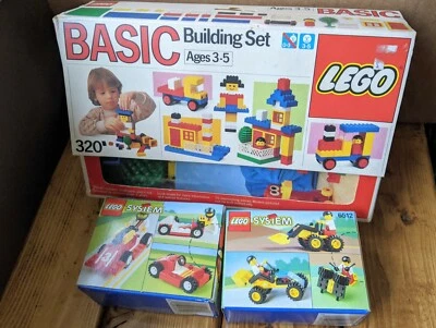 Novo na caixa lote misto EUC vintage 1985 LEGO conjunto básico de construção 320 + sistema 6509 e 6512 - Imagem 1 de 4