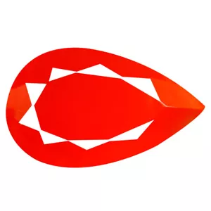 3,48 ct Attraktiver Birnenschliff (18 x 10 mm) Mexiko Orange Rot Feueropal Edelstein - Bild 1 von 1