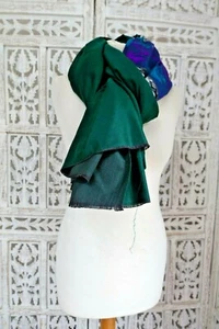 dark green wool winter chunni shawl sarong dupatta Bollywood Indian SKU17757 - Picture 1 of 6