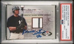 2003 Fleer Box Score Bronx Bombers BERNIE WILLIAMS Game-Worn Jersey PSA Auto - Picture 1 of 2
