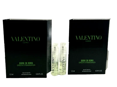 2 x Valentino Uomo Born in Roma Green Stravaganza Eau de Toilette Muestra Spray Foto 1 de 2