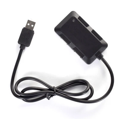 Black High Speed 4-Port USB 2.0 Hub Cable for PC Laptop Win XP/Vista/7/8/Mac OS - Image 1 of 4