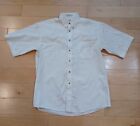 Enro Non Iron 100 Twill Combed Cotton Short Sleeve Button Down Ivory Shirt Lt