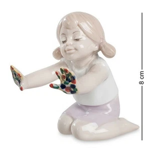 Pavone Figurine porcelain Young Girl Artist Statue Sculpture 3" MADE IN ITALY - Picture 1 of 4