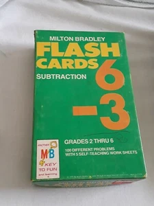 MB Milton Bradley Rare Subtraction Flash Cards # 4452 Grades 2 thru 6 Smart kids - Picture 1 of 7