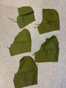 Job lot of 5 x Swedish army surplus cotton olive green field jacket hoods - Picture 1 of 2