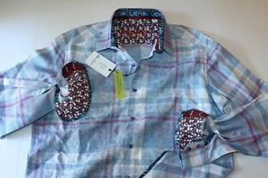 Robert Graham Shirt Allegany Blue Embroidered Classic Fit LS New Extra Large XL - Picture 1 of 5