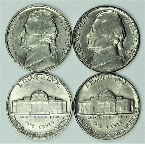 1964  P and D UNCIRCULATED JEFFERSON NICKELS CHOICE TO GEM BU Cover