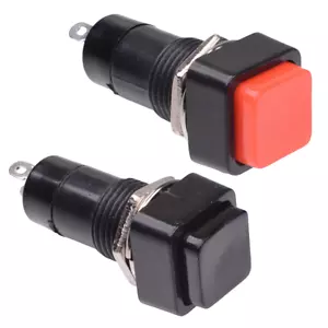 Interruttore Pulsante On/Off Bloccaggio Quadrato Rosso o Nero SPST Cruscotto Auto 12V - Foto 1 di 1