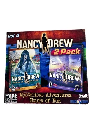 Pack de 2 NANCY DREW VOL 4 Trail of the Twister + Water's Edge PC DVD-ROM JUEGO *NUEVO Foto 1 de 2