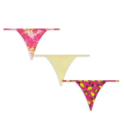 No Boundaries 3-Pair Womens G-String Thong Underwear Panties Cotton Blend Small - Image 1 of 4