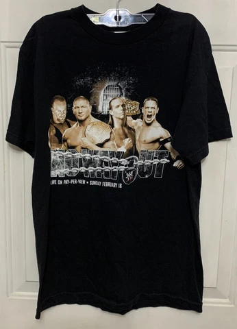 WWE WWF Vintage No Way Out 2007 Shirt PPV JOHN CENA UNDERTAKER SIZE Medium Cover