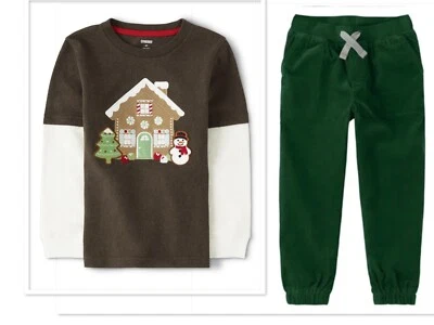 NUEVO CONJUNTO DE PANTALONES DE PAN DE JENGIBRE DE VACACIONES PARA NIÑOS NUEVO CON ETIQUETAS TALLA 4T GYMBOREE * Foto 1 de 4