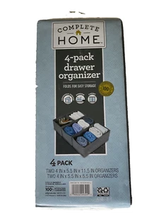4-PACK DRAWER ORGANIZER, COMPLETE HOME, NEW in PACKAGE with FREE SHIPPING! - Picture 1 of 7