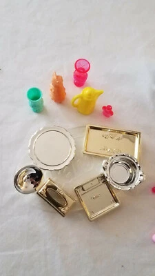 1996 Mattel BARBIE Doll Dining Room KITCHEN Hutch Dollhouse Furniture Diorama - Image 1 of 4