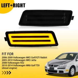 2x Smoke Lens Front Side Marker Light Lamps Amber LED For MK5 Golf Jetta R32 O - Picture 1 of 21