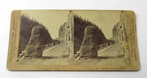 Frank Jay Haynes Yellowstone Park Golden Gate & Pillar Stereoview - Picture 1 of 2