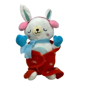 TARGET Fireside Pals Bunny 11" Plush in Red Star Snowflake Swaddle Blanket LKNU - Picture 1 of 5