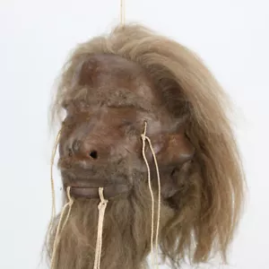 ¡Réplica! Colgante de espejo cabeza retráctil Shrunken Head Tsantsa Ecuador Jivaro decoración - Imagen 1 de 2