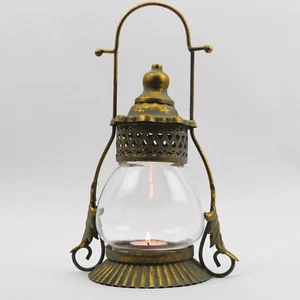 Vintage look distressed gold lantern - Picture 1 of 10