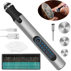 Mini Electric Grinding Pen Rotary Drill Grinder Cordless USB Engraving DIY Tools - Picture 1 of 16