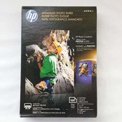 HP Advanced Photo Paper 4X6 Glossy Q6638A 100 Sheets New In Box - Image 1 of 4