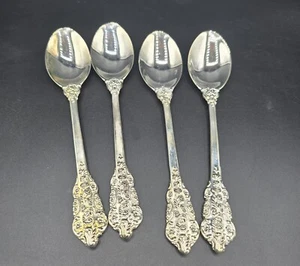 4 Vintage FB Rogers GRAND ANTIQUE Teaspoons Silverplate Ornate Floral Baroque - Picture 1 of 5
