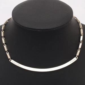 Chanel Logo Curve Motif Metal Bits Chain Choker withhold gold color Francuce Ued - Picture 1 of 3