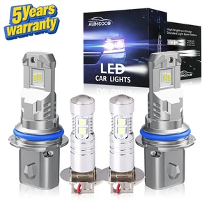 9007 H3 LED Headlight High Low Beam+Fog Light Bulbs For 1998-2004 Subaru Legacy - Picture 1 of 14