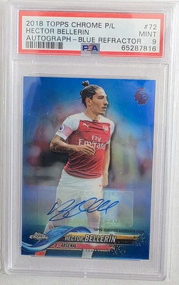 Hector Bellerin PSA 9 Auto 2018 Topps Chrome Blue Refractor Arsenal #d/150  Foto 1 de 2
