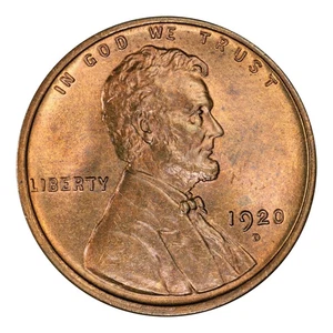 1920-D Lincoln Wheat Cent PCGS MS-65 RB CAC - Picture 1 of 4