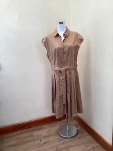 Smart/Casual Jaeger Dress Size 16 Pleated Skirt Button Front Lovely Condition - Picture 1 of 5