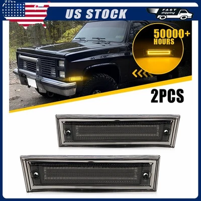 For Chevrolet C10 C20 C30 K10 K20 K30 1981-86 Front LED Side Marker Light Amber - Image 1 of 4