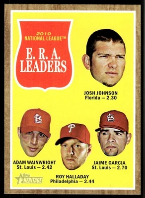 2011 Topps Heritage Josh Johnson/Adam Wainwright/Roy Halladay/Jaime Garcia Foto 1 de 2