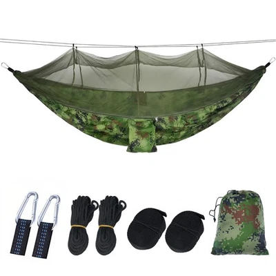Portable Camping Hammock With Mosquito Net&Tree Straps 300KG Capacity 1-2 Person - Image 1 of 4