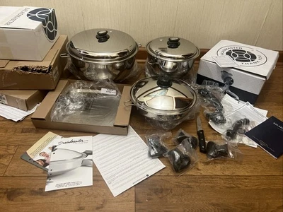 Saladmaster 316Ti 6  12 Quarts Stock Pot Wok Griddle  Cutter  New In Box - Image 1 of 4