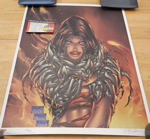 Michael Turner Signed WITCHBLADE Lithograph Print (1998) 22" X 28", 183/500 COA - Picture 1 of 5