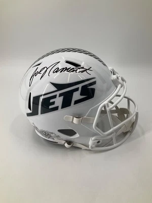 JOE NAMATH NEW YORK JETS SIGNED FULL SIZE REPLICA SALUTE TO SERVICE HELMET JSA - Image 1 of 4