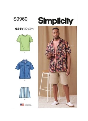 Simplicity Men's Knit T-Shirt, Shirt and Shorts Sewing Pattern S9960 - Image 1 of 4