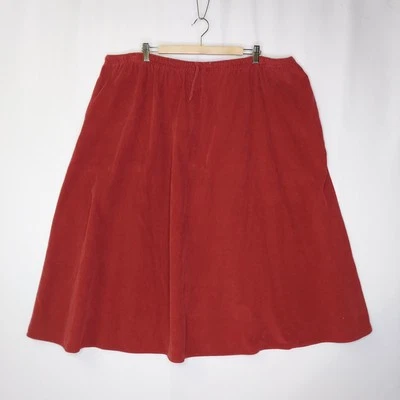 Mainstreet Blues Vtg Corduroy Full Skirt 26W Red Drawstring Cottagecore Pockets - Image 1 of 4