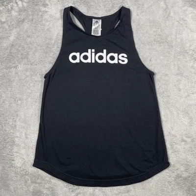 阿迪达斯背心衬衫女式中号黑色线性标志赛车运动 GL0566 — 第 1/4 张图片