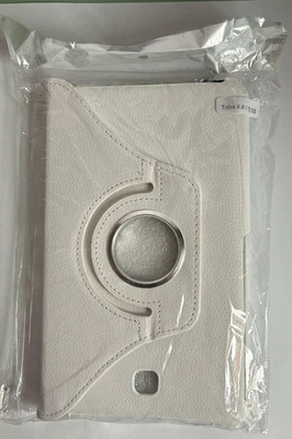 Samsung Galaxy Tab 4 8.0 Inch SM-T330 360 Rotating Leather Case Cover  - WHITE - Image 1 of 2