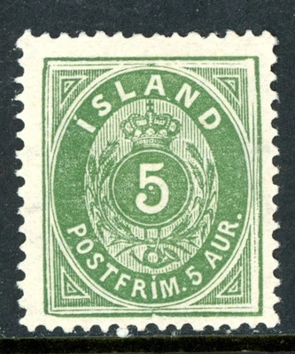 Iceland 1882 - 3a Green Perf 14x13½ Scott #16 Mint I625 - Image 1 of 4