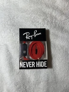Ray-Ban Earbuds Headphones Shoelace Style Microphone Bass Boost New in Box - Picture 1 of 6