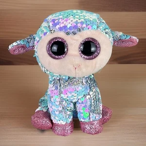 TY Beanie Boo LAMM Flippables Pailletten Plüsch TULPE 6 Zoll selten bunt irisierend - Bild 1 von 9