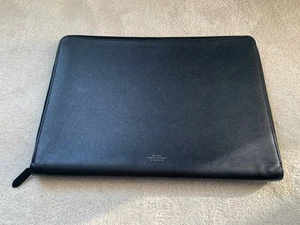 Smythson of Bond Street Panama Leather 16” Zip Laptop Pouch Sleeve Case RRP £595 - Picture 1 of 17