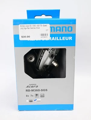 Genuine Shimano Acera RD-M360-SGS Rear Derailleur - 7/8 Speed Long Cage Silver - Image 1 of 3